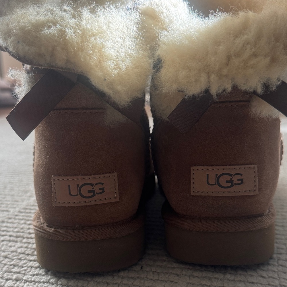 UGG Tan Sheepskin Slippers - Picture 3 of 6